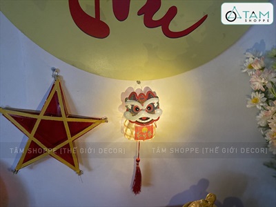 Lồng đèn mây tre con thỏ - đầu lân có đèn Led [Đủ màu - đủ kiểu] LDEN-TRE-02